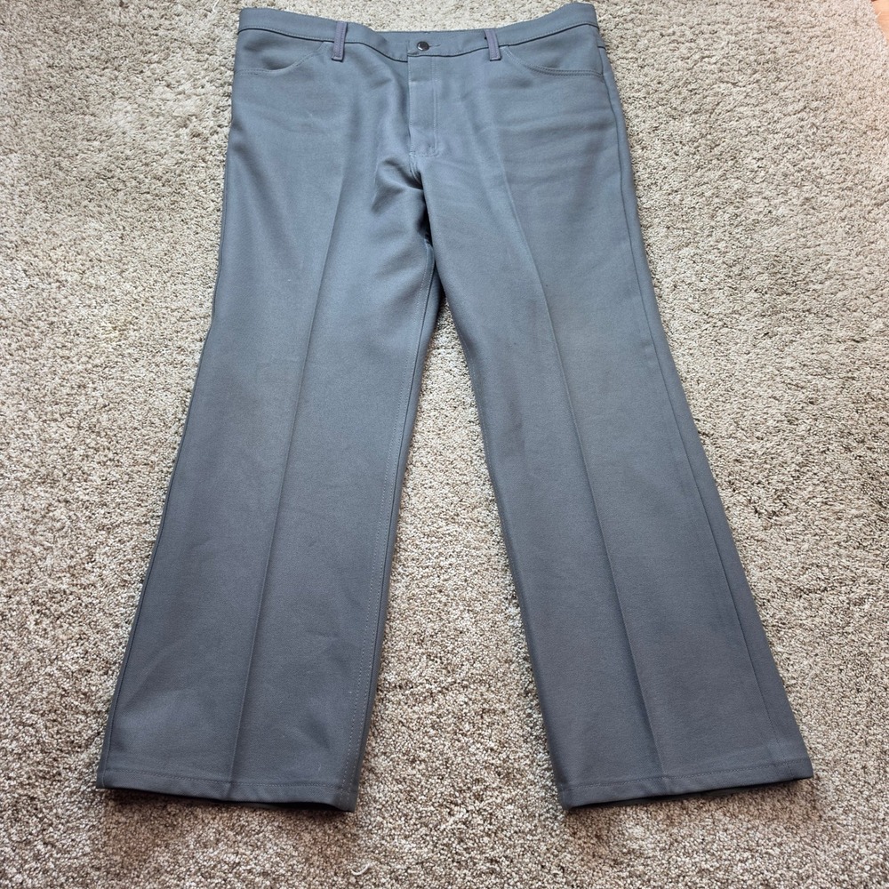 VINTAGE Wrangler Wrancher Dress Jeans Womens 40x29 Gray Flare Leg Trousers